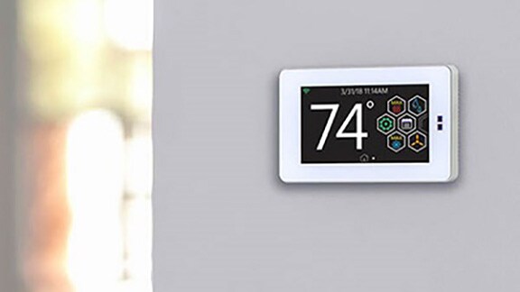 Thermostat on a white wall