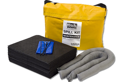 Black and white maintenance vinyl holdall spill kit