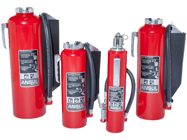 Cartridge-operated hand portable extinguishers