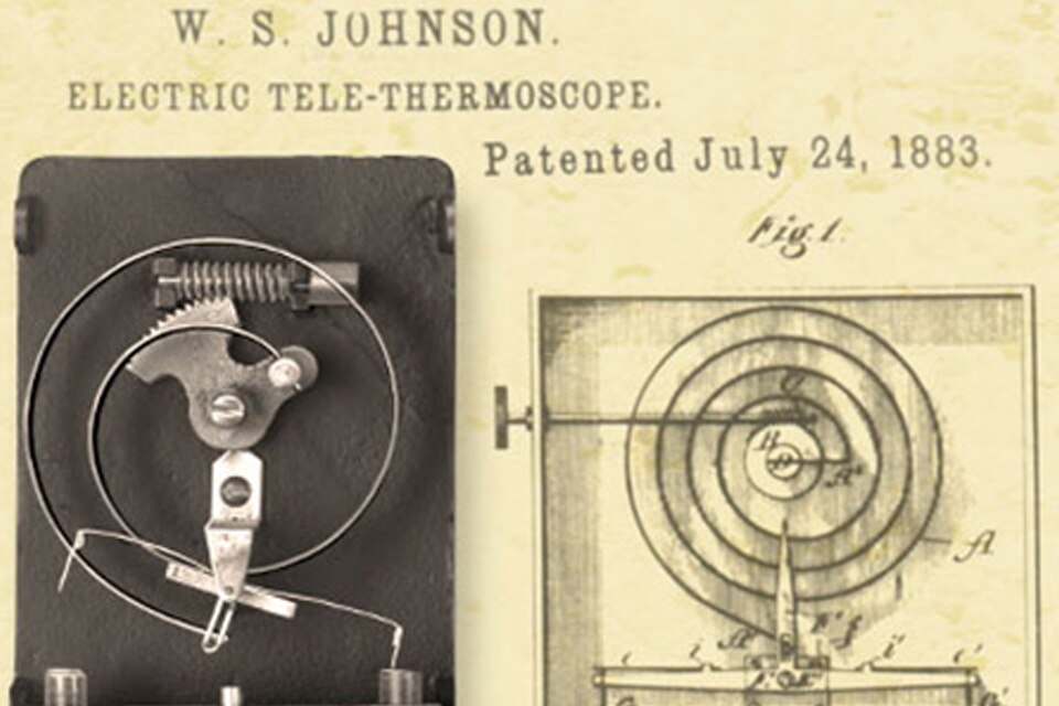 The electric tele-thermoscope, next to it's patent document