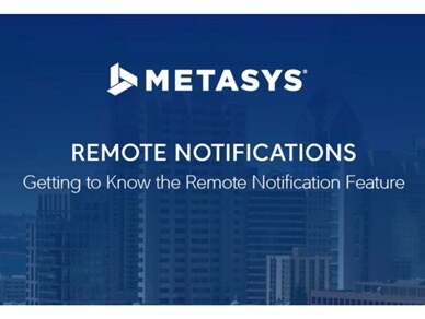 metasys video tutorials screen