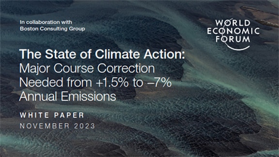 World Economic Forum's State of Climate Action banner