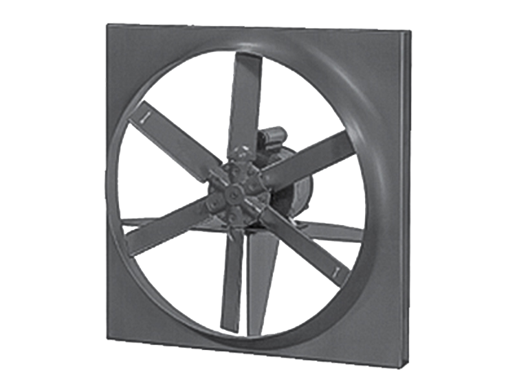 A wall-mounted fan on a white background