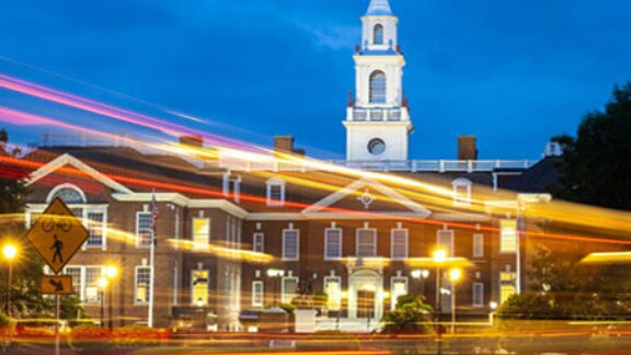 Legislative Hall In Dover, Delaware at dusk