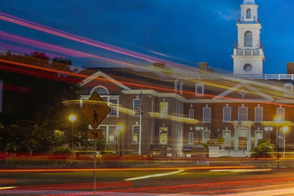 Legislative Hall In Dover, Delaware at dusk