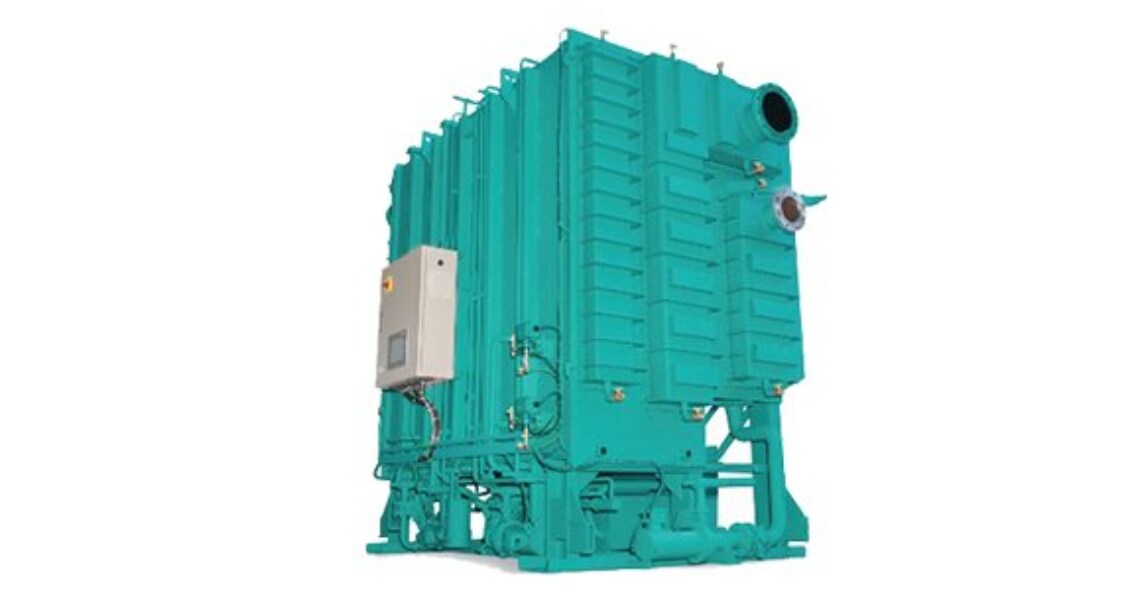 A blue absorption chiller unit