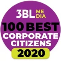 A purple seal depicting ranking amid the 100 Best Corporate Citizens 2020