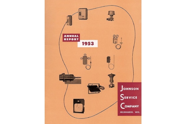 The cover of the Johnson Service Company 1953 annual report