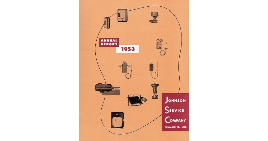 The cover of the Johnson Service Company 1953 annual report
