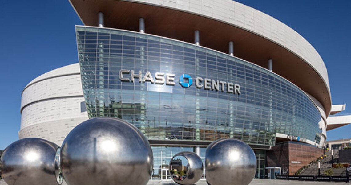 Exterior of the Chase Center Arena in San Francisco, CA
