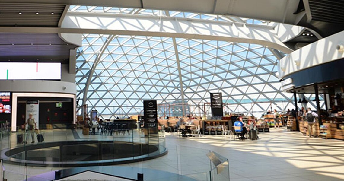 Interior of the Leonardo da Vinci Airport in Rome