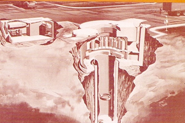 A cutaway view of a Minuteman missile site