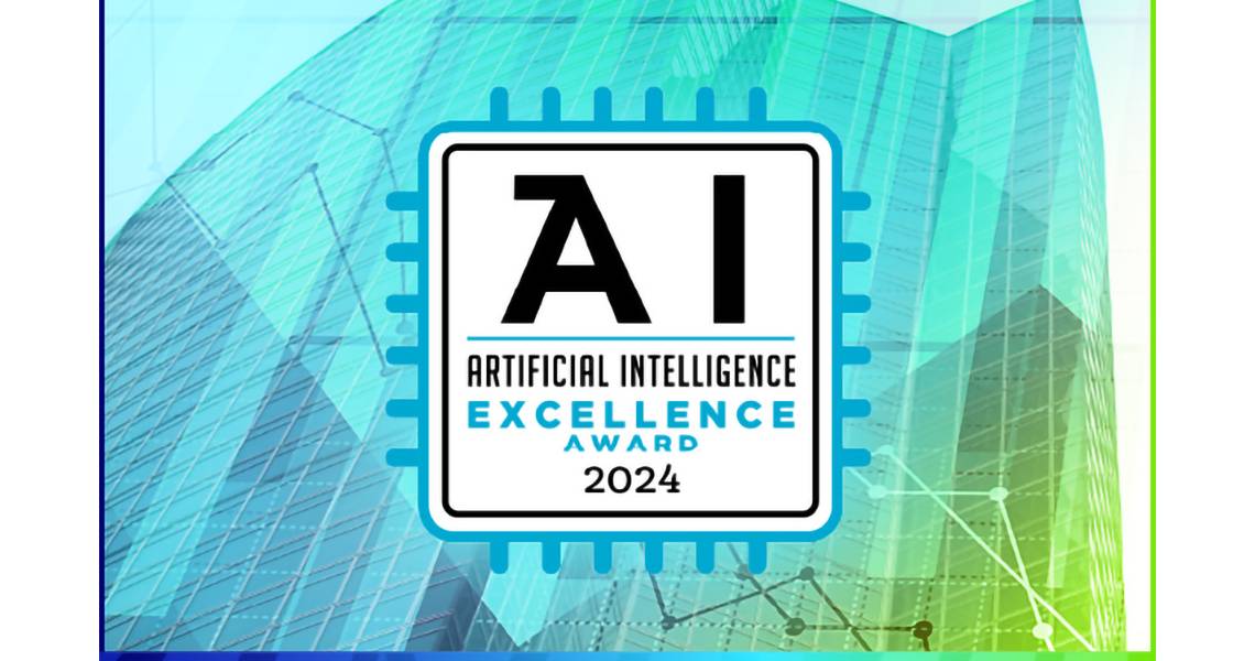 Poster honoring Johnson Controls with the 2024 Artificial Intelligence Excellence Award, awarded by The Business Intelligence Group