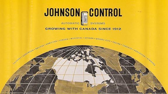 Poster of Johnson Control Automatic System to commemmorate "Growing with Canada since 1912)"