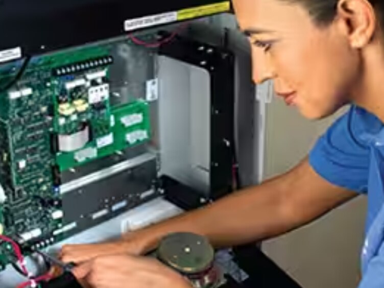 Woman fixing CPU