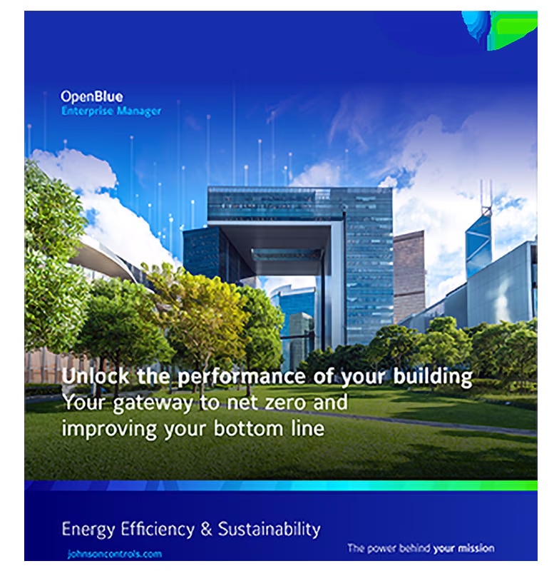 Cover page of OpenBlue energy efficiency and sustainability brochure