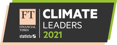Banner of Financial Times Climate Leaders 2021 list compiled by Statista
