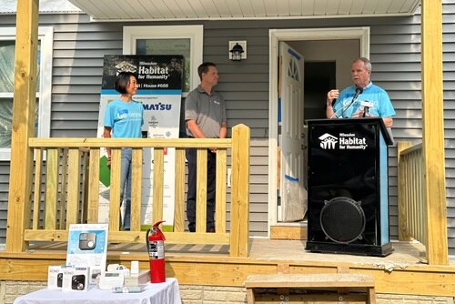 Johnson Controls’ chairman and CEO George Oliver at the Milwaukee Habitat for Humanity