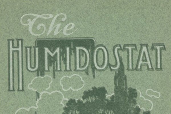 The front cover of a Johnson catalog describing the new "humidostat"