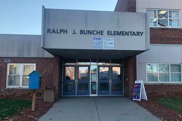 Entrance of Ralph J. Bunche elementary school