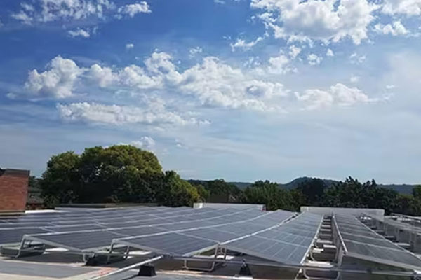 Solar panels on the roof of La Crosse public library